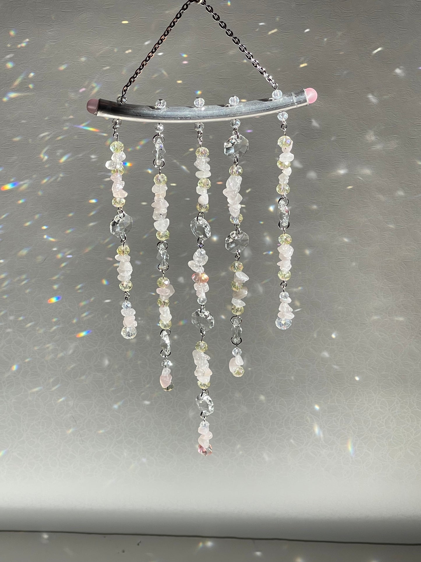 Rose Quartz Crystal Sun Catcher for Windows