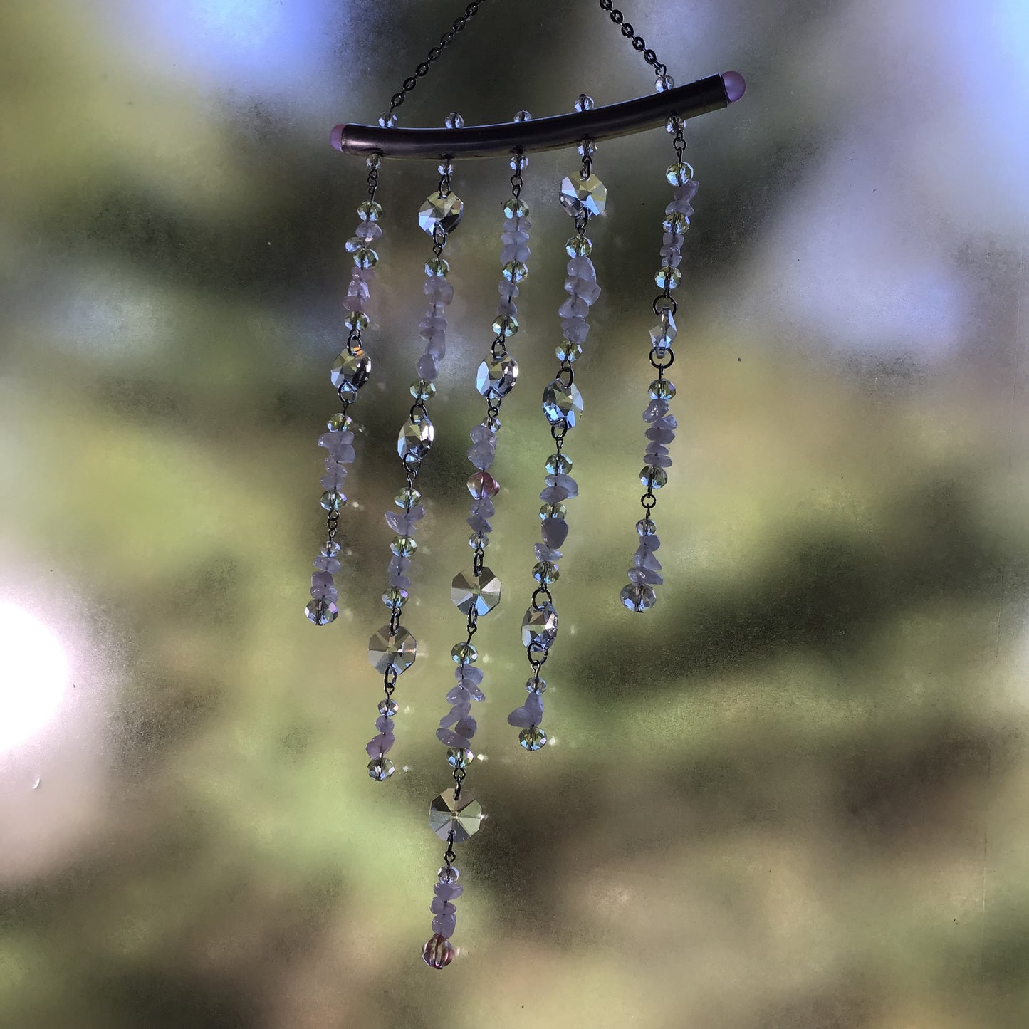 Rose Quartz Crystal Sun Catcher for Windows