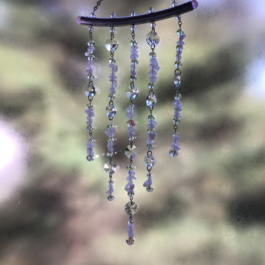 Rose Quartz Crystal Sun Catcher for Windows