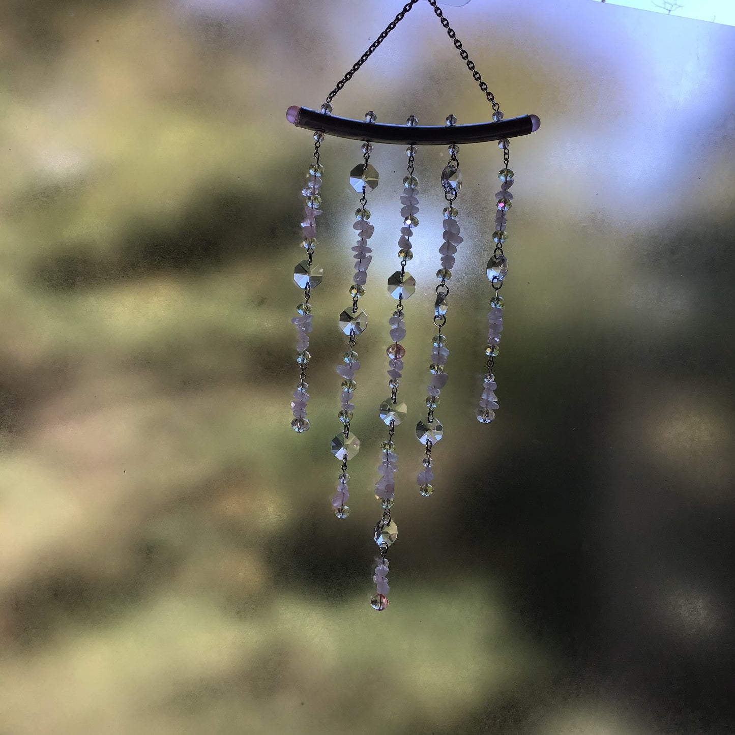 Rose Quartz Crystal Sun Catcher for Windows
