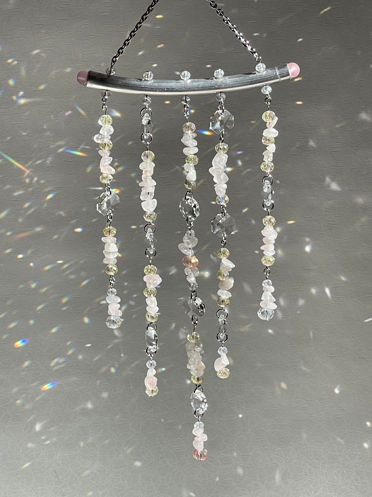 Rose Quartz Crystal Sun Catcher for Windows