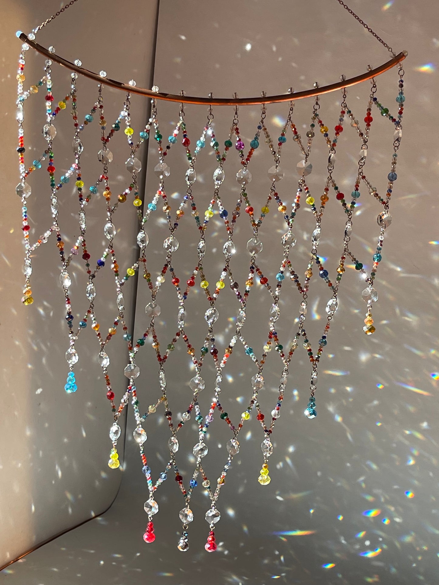 Beaded Crystal Tapestry Window Hanging Decor