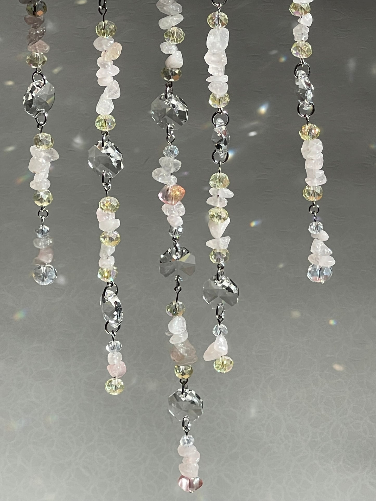 Rose Quartz Crystal Sun Catcher for Windows