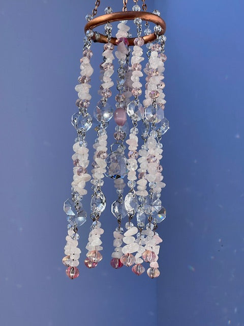 Rose Quartz Crystal Boho Home Decor Sun Catcher