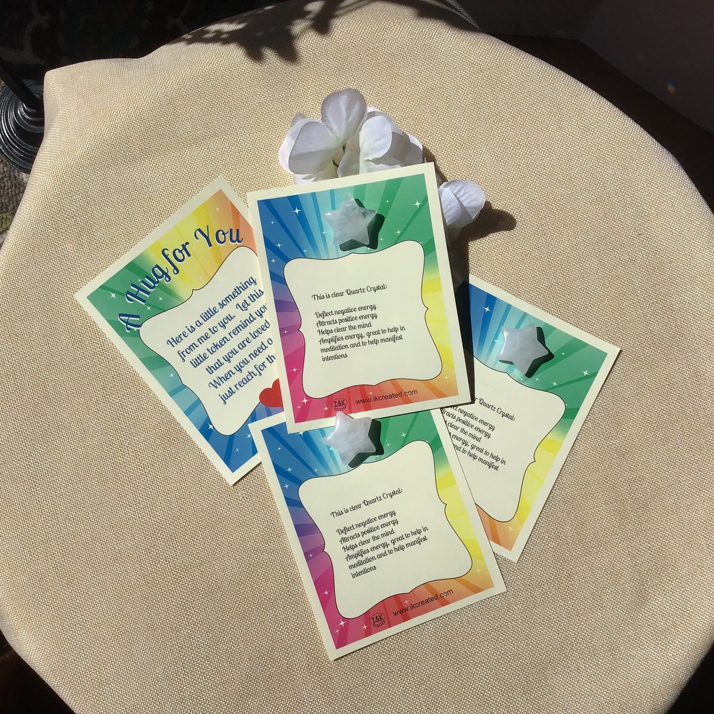 Pocket Hug Token, Sending you A Hug from Me to You, Worry stone, Clear Quart Crystal