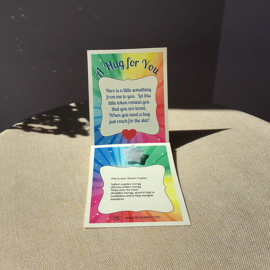 Pocket Hug Token, Sending you A Hug from Me to You, Worry stone, Clear Quart Crystal