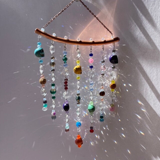 Whimsigoth Colorful Skulls Sun Catcher Window Decor