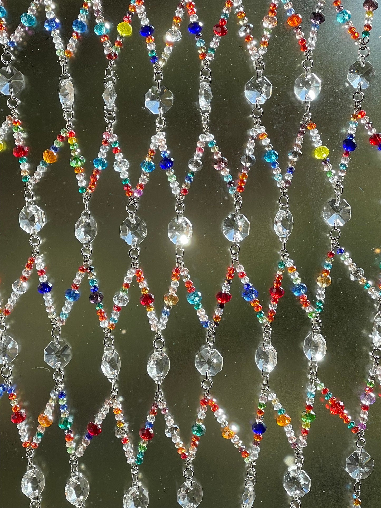 Beaded Crystal Tapestry Window Hanging Decor