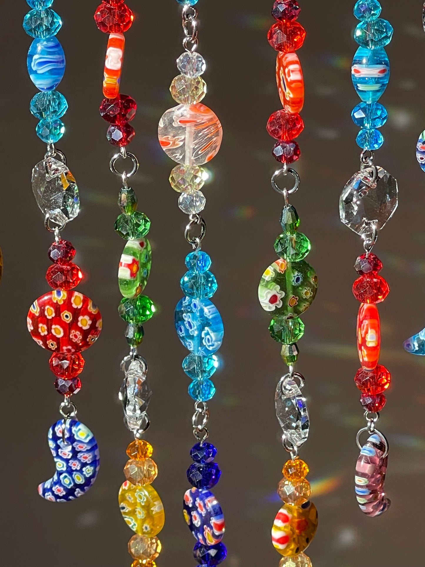 One of a Kind Colorful Millefiori Driftwood Sun Catcher for Window