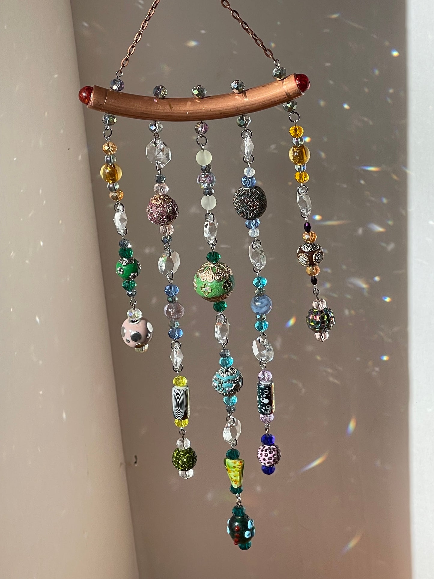 One of Kind Handmade Crystal and Clay Beaded Sun Catcher 2