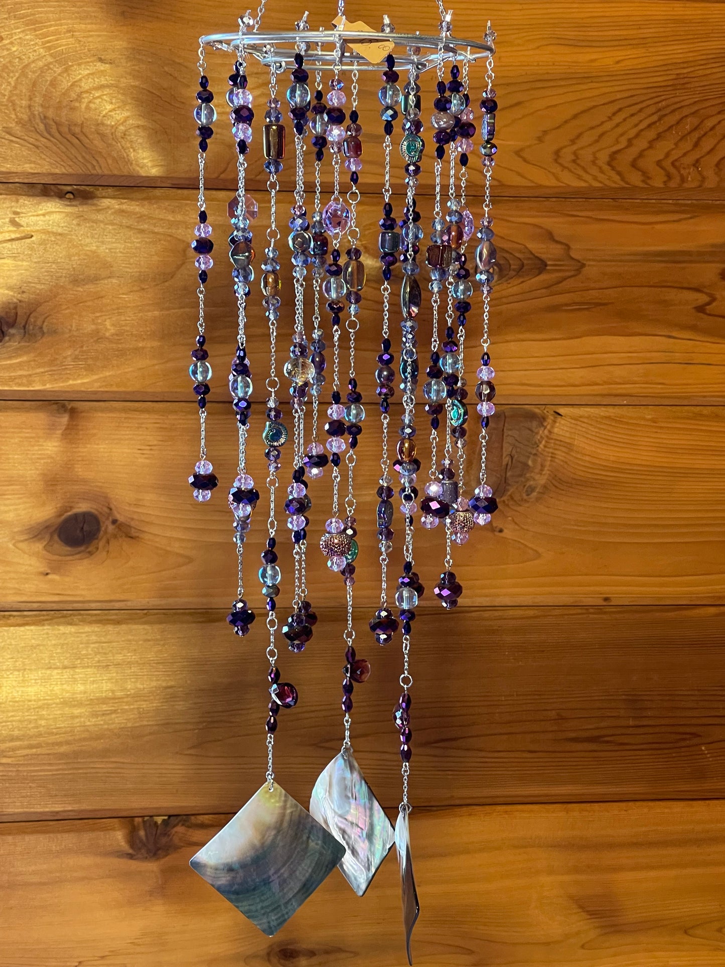 Purple Beaded Mobile with 3 Blackliped Shells