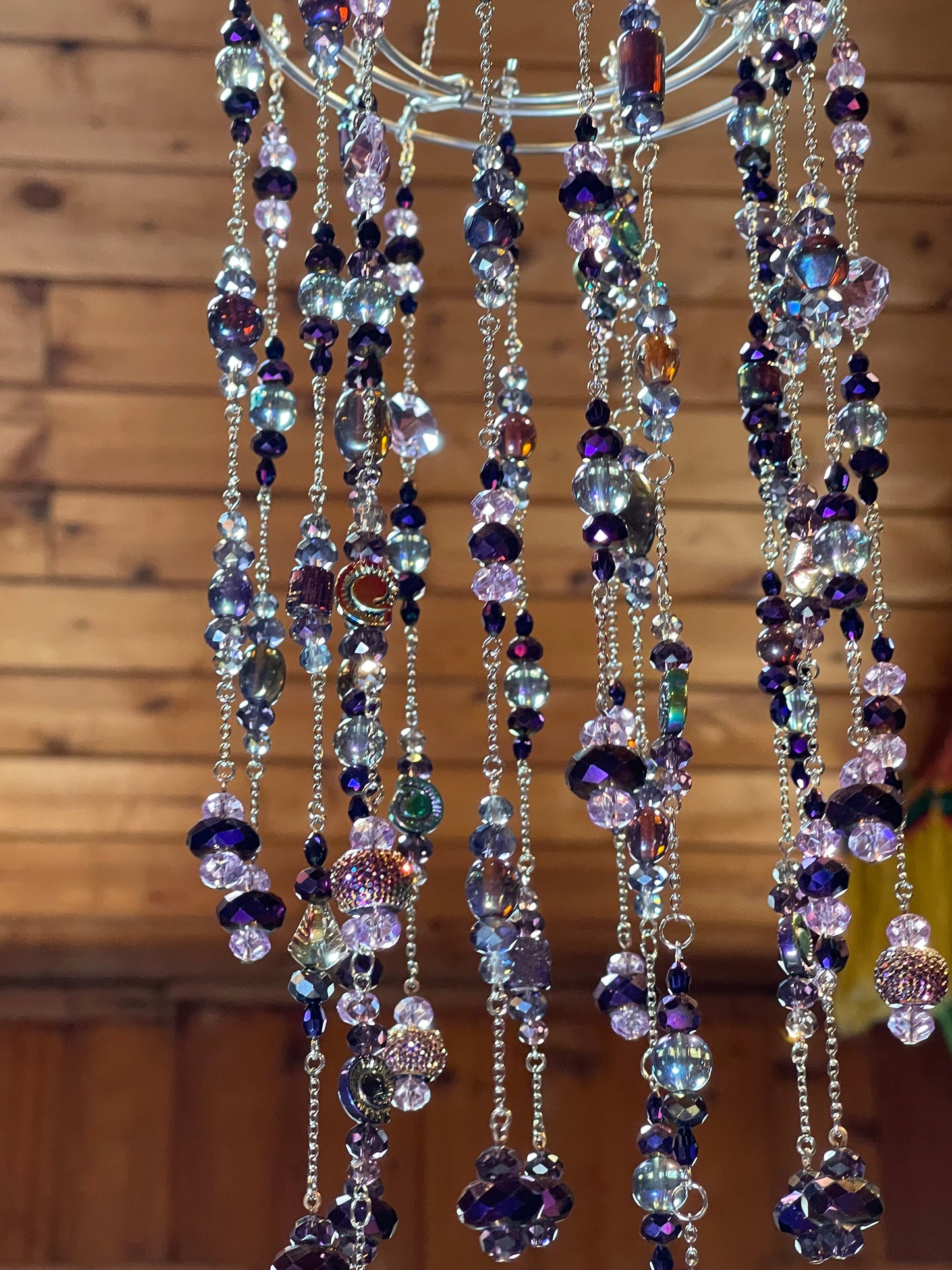 Purple Beaded Mobile with 3 Blackliped Shells