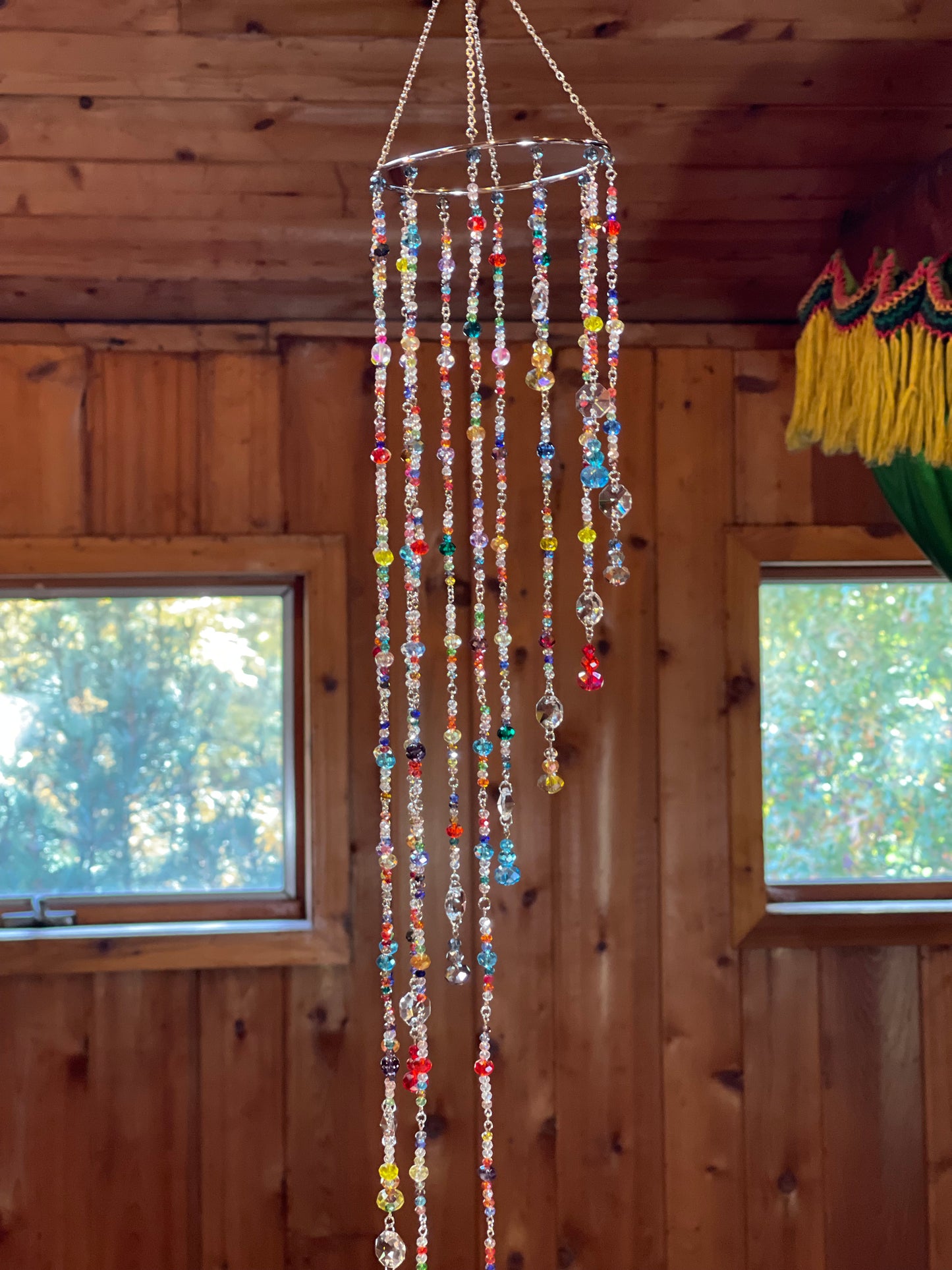 Fairy Garden Cascading Crystal Mobile with Rainbow Makers