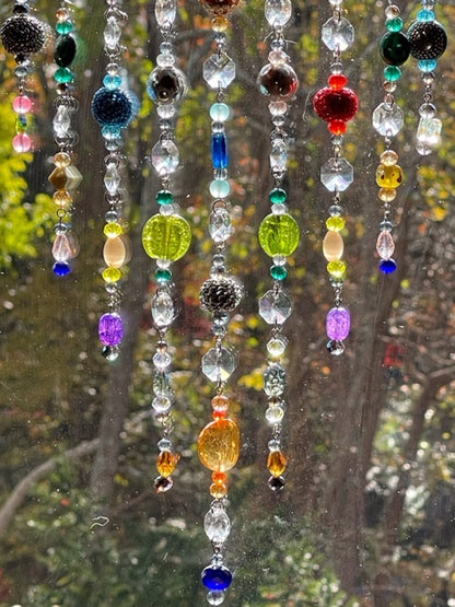 One of Kind Handmade Crystal and Clay Beaded Sun Catcher